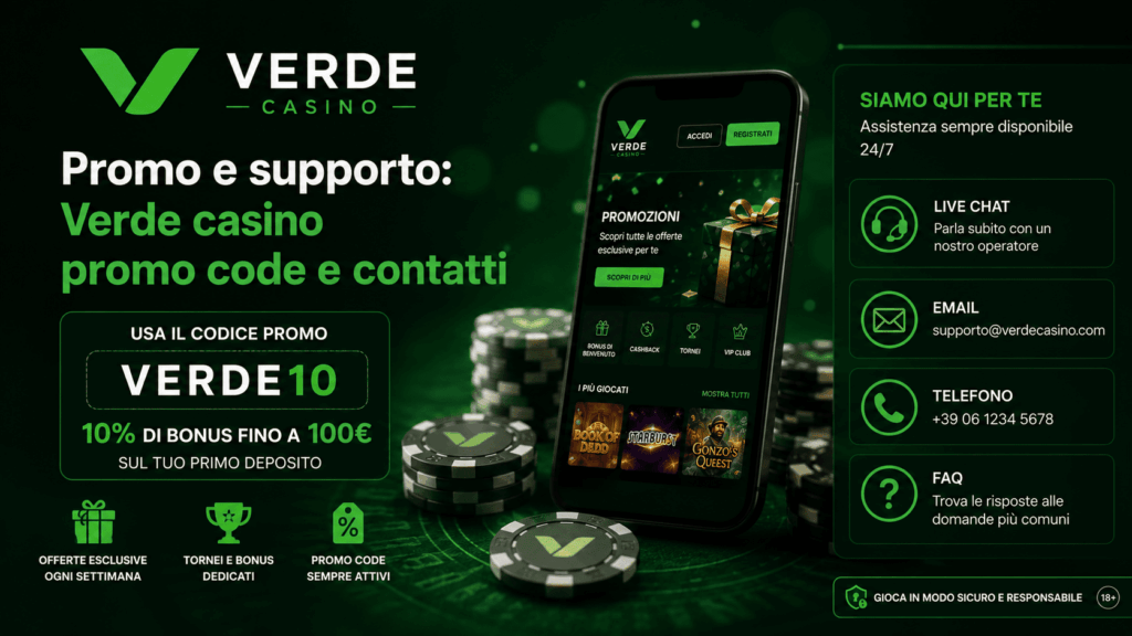 Promo e supporto Verde casino promo code e contatti